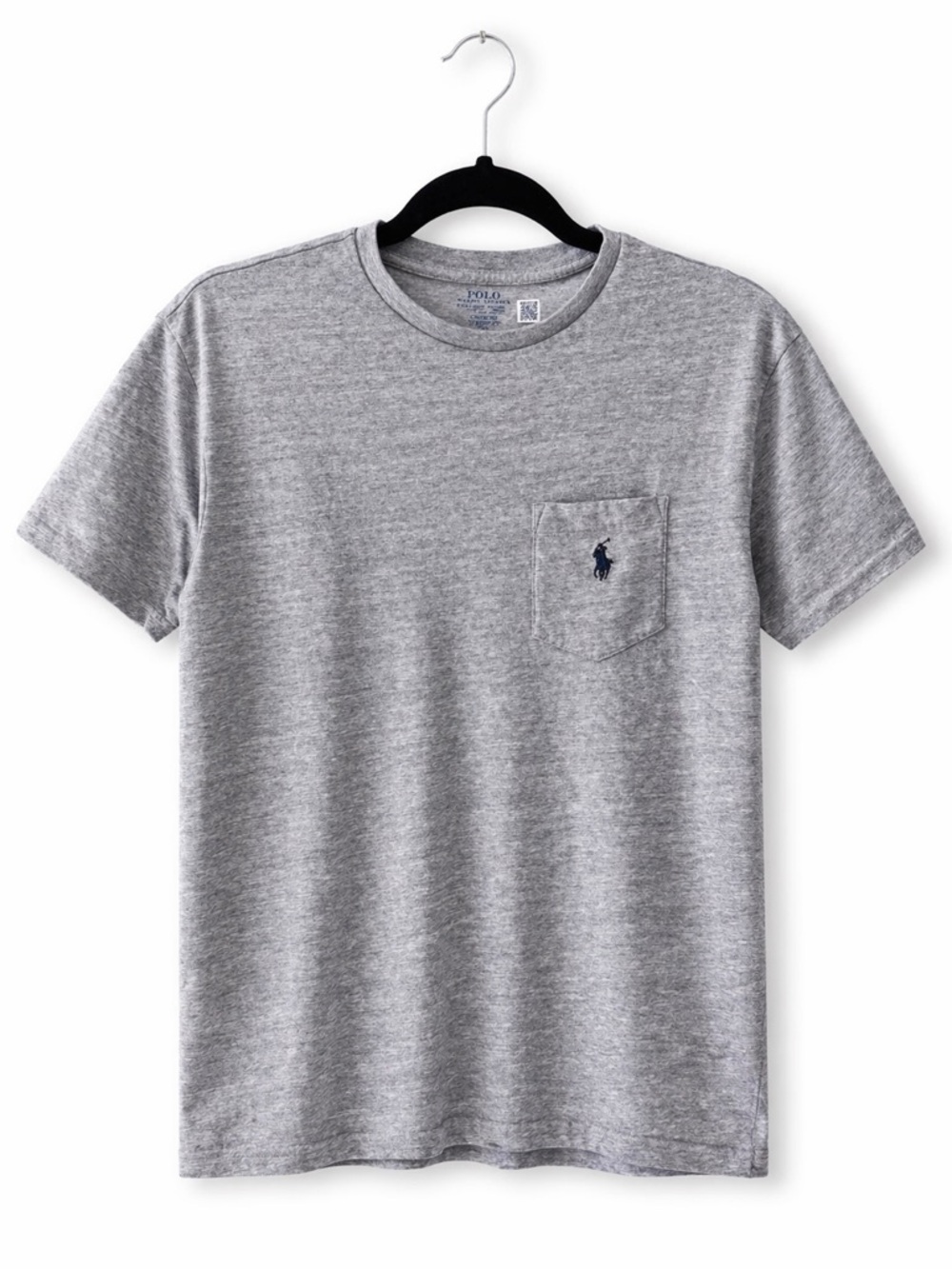 Polo by Ralph Lauren Gray Heather Pocket Tee with Navy Logo
